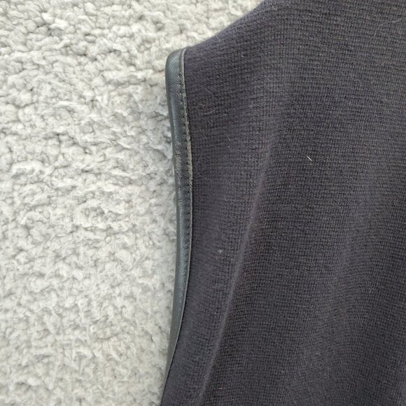 Chicos Longline Cardigan Size 1 Small Pockets Open Front Black Sleeveless - Picture 6 of 11